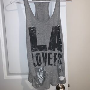FOREVER 21 | GREY | RIPPED TANK TOP